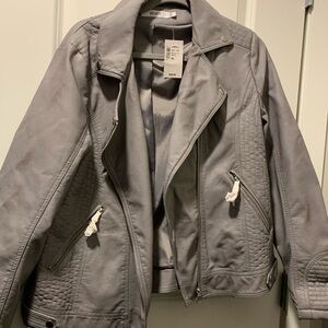 Ricki's Brand New Light Gray Faux Leather Jacket
